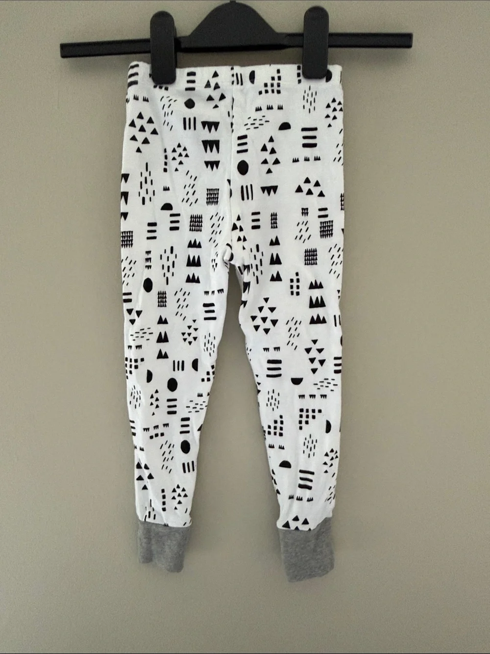 Honest Baby White and Black Patterned Cotton Pajama Set 4T